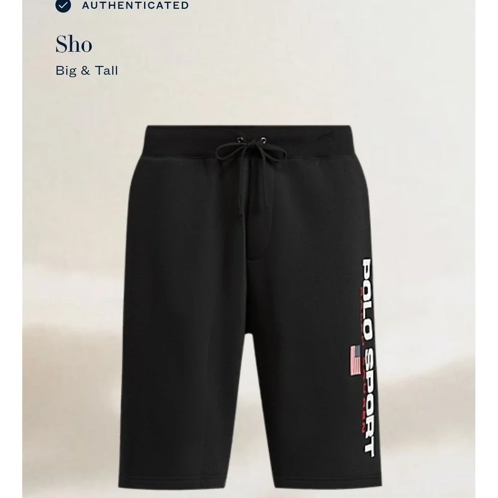 Polo Sport Ralph Lauren Fleece Shorts Black Big & Tall Men's Size 6XB NWT